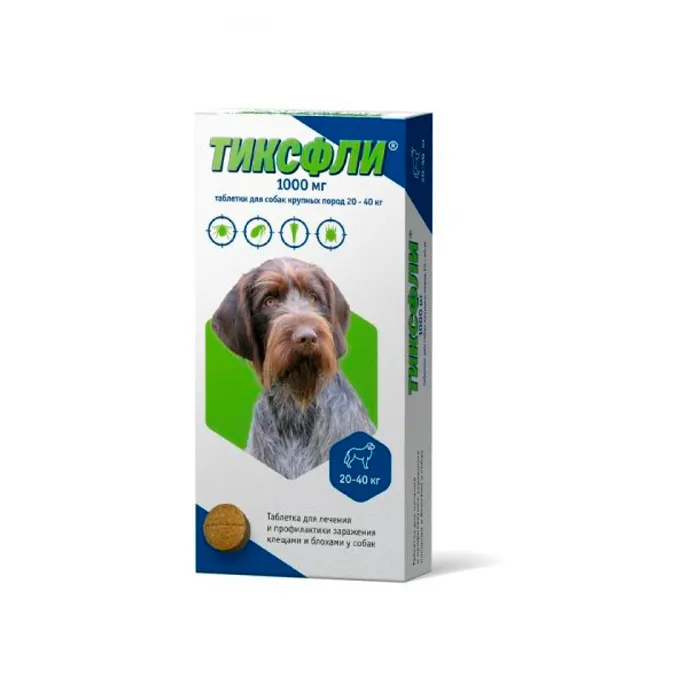 Тиксфли 1000 мг (таблетки для собак крупных пород (></noscript>20-40 кг)